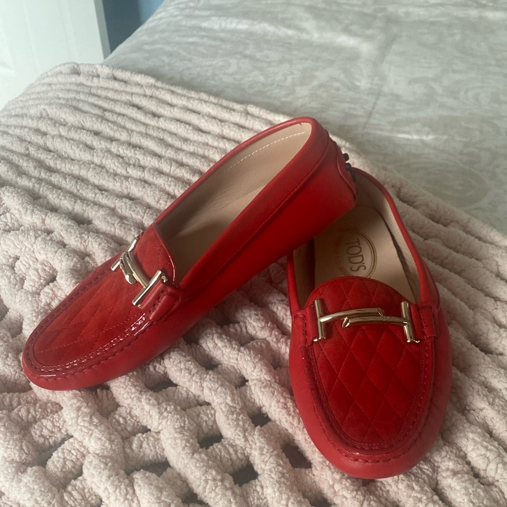 New Tods red loafers